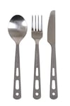 Lifeventure Titanium Camping Cutlery Set – Ultra Lightweight Camping Cutlery for One - Knife, Fork and Spoon Set with Carabiner and Velcro Clasp for Camping or Travel
