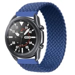 Leishouer Braided Solo Loop strap Compatible For Samsung Galaxy watch 3 45mm/46mm/Gear S3 Bracelet For Huawei Watch 2 Classic 22mm watch band (Blue,XS)