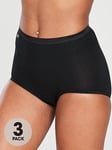 Sloggi Pk 3 Maxi Briefs - Black, Black, Size 26, Women