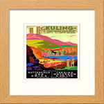 Lumartos, Vintage Poster Kuling_China Contemporary Home Decor Wall Art Print, Light Oak Frame, 10 x 10 Inches