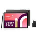 Samsung Galaxy Tab S9 Tablette Android, 11" 256Go de Stockage, Lecteur MicroSD, Wifi, S Pen Inclus, Anthracite, Chargeur Secteur Rapide 25W Inclus, Exclusivité Amazon Version FR