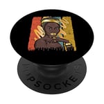Black Queen Lady Cute African American Black History Month PopSockets Swappable PopGrip