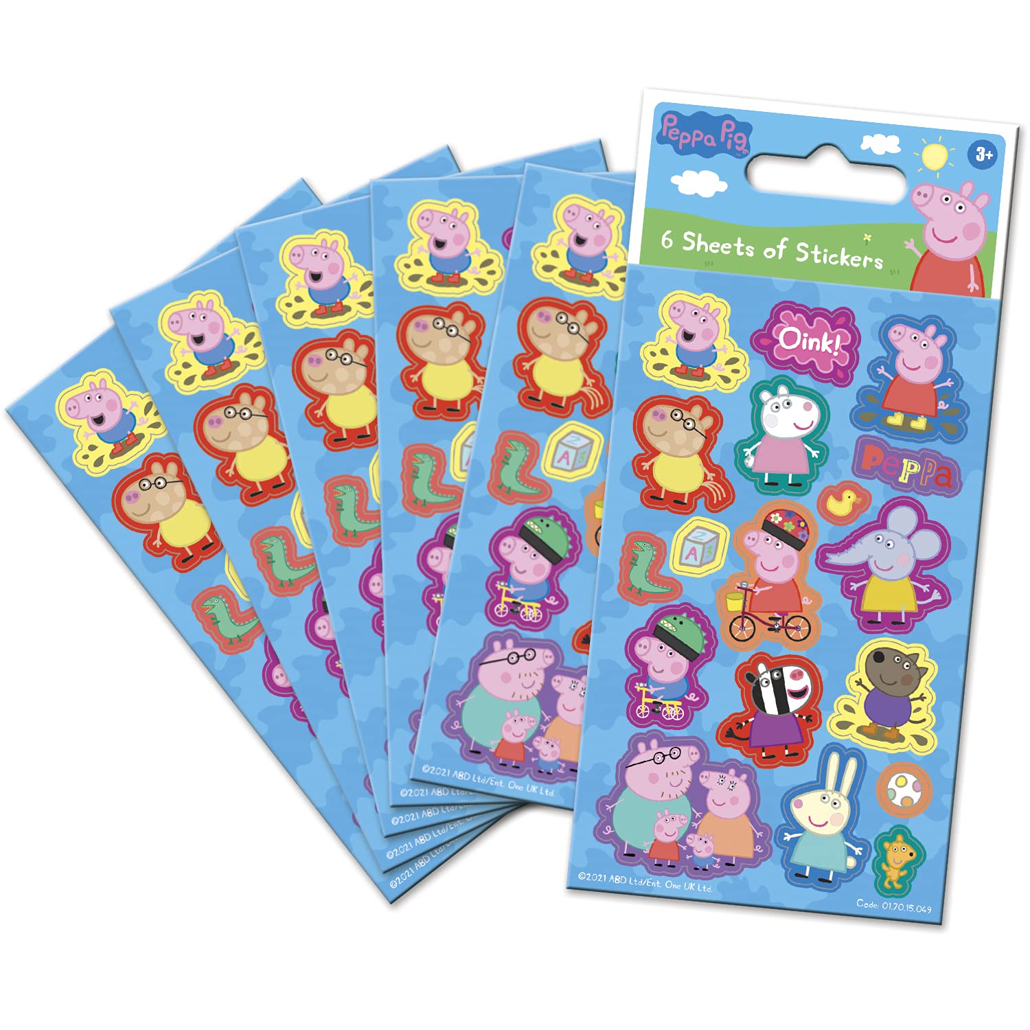 Paper Projects 01.70.06.152 Peppa Pig Blue Sparkly Reusable Sticker Pack 19.5cm x 9.5cm