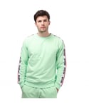 Moschino Mens Tape Sweatshirt in Green Cotton - Size Small