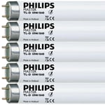 Philips T8 Fluorescent Tube 18w 2ft 600mm Colour 840 Cool White Triphosphor x 5