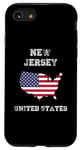 iPhone SE (2020) / 7 / 8 New Jersey USA Vintage USA Flag Map Design Case