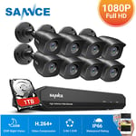Sannce - annke Système de caméra de sécurité nvr sans fil Super hd 4 canaux 5 mp avec caméras WiFi 3 mp Vision nocturne H.264 + lcd 10,1' MIP66