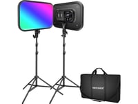Neewer Rgb168 Rgb Led Studio Set, Två 60W 2500-8500K Lampor + Stativ