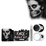 Halloween Cosplay Face Body Paint SFX Makeup Black + White Face Paint GFL