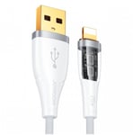 Joyroom snabbladdningskabel med smart switch USB-A - Lightning 2,4A 1,2m vit (S-UL012A3)