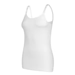 Dam Camisoles Toppar med inbyggd vadderad BH Basic andas linne White M