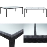 Matbord för trädgården svart 200x150x74 cm konstrotting - Utomhusmatbord - Utomhusbord - Home & Living