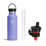 Hydro Flask Standard Mouth Flex Cap + Straw Cap, 532ml (18oz), Lupine