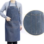 Arbetsförkläde i denim för vuxna, industriell förtjockning, slitstarkt förkläde, arbetsskydd, svetsning, antifoulingförkläde.
