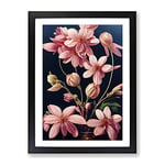 The Classic Flowers No.6 Framed Print for Living Room Bedroom Home Office Décor, Wall Art Picture Ready to Hang, Black A3 Frame (34 x 46 cm)