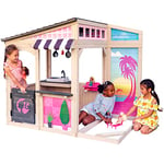 KidKraft Barbie™ Seaside Wooden Playhouse for Kids, Outdoor Play House with Toy Kitchen and Garden Furniture for Dolls, P280192E, Amazon Exclusive