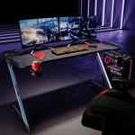 DlandHome Bureau Gaming LED 120 cm Bureau Gamer RGB avec Tapis de