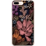 Apple iPhone 7 Plus Transparent Mobilskal Tecknade blommor