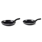 GreenChef Diamond Healthy Ceramic Non-Stick 2-Piece Frying Pan Skillet Set, 24 cm and 28 cm, PFAS-Free, Induction Suitable, and Oven Safe up to 160˚C, Black