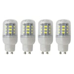 GU10 5W LED Ampoule 500LM Maïs LED Équivalent 50W Ampoules Halogènes, Culot GU10 Standard, Lampe de Table, Non Dimmable, AC 110V/230V, Lot de 4,Cool White,220V~240V