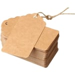 Bruna Prislappar med Snöre Kraft Bagagetaggar Hantverksetiketter Pappersgåvotagger Etiketter 100 st 5 x 3 cm med Jutesnöre DIY för Gåvor brown
