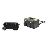 STANLEY FATMAX Pro Rolling Toolbox Chest, Heavy Duty Metal Latch & Rolling Toolbox Chest with Heavy Duty Metal Latch, 2 Lid Organisers for Small Parts, Portable Tote Tray for Tools, STST1-80150