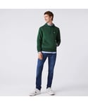 Lacoste Mens fleece hoodie for men - Green Cotton - Size 2XL