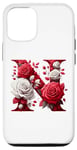 iPhone 14 Pro Red Rose Roses Flower Floral Design Monogram Letter N Case