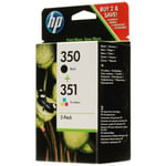Original HP 350 351 Black & Colour Combo for HP Photosmart C5200 SD412EE J6400 