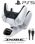 PS5 Controller Charger Dual Dock Station with Removable Type C Charging Port