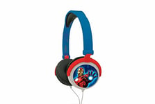 Lexibook Marvel Avengers Iron Man Casque audio stéréo, puissance sonore limitée, pliable et ajustable, rouge/bleu, HP010AV.