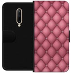 OnePlus 7 Pro Svart Plånboksfodral Exklusivt Rosa Mönster