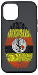 Coque pour iPhone 14 Pro Drapeau Ouganda empreinte digitale DNA Cadeau Ougandans