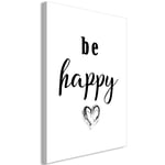 Billede - Be Happy (1 Part) Vertical - 20 x 30 cm - På italiensk lærred