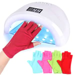 1 Pair Anti Uv Mitt Gloves Nail Dryer Light Radiation Prote Green Long