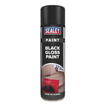 Sealey SCS025 Black Gloss Paint 500ml Pack of 6