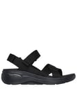 Skechers Go Walk Arch Fit Strappy Sandals - Black, Black, Size 4, Women