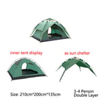shunlidas Automatic Camping Tent 3-4 Person Family Tent Double Layer Instant Setup Protable Backpacking Tent for Hiking Travel-3 in 1_China