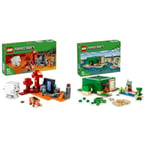 LEGO Minecraft The Nether Portal Ambush Adventure Set, Building Toys & Minecraft The Turtle Beach House Animal-Care Toy for Kids, Girls and Boys Aged 8 Plus Years Old, Building Set