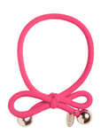 Hair Tie With Gold Bead - Hot Pink Accessories Hair Accessories Scrunchies Pink Ia Bon