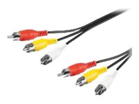 Goobay Avk 354-0500 - Kabel För Video / Ljud - Rca X 3 Hane Till Rca X 3 Hane - 5 M