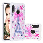 COTDINFOR Samsung Galaxy A20E Liquid Case Cute 3D Glitter Sparkle Floating Bling Quicksand Shockproof Protective Soft Silicone Case for Samsung Galaxy A10E / A20E Tower YB.