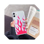 Fashion Red Flames Clear Phone Case For iPhone 11 Pro XR X XS MAX SE 2020 7 8 6 Plus Fire Pattern Soft TPU Back Cover Coque-Style 1-For iPhone 11