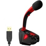 Voice Microphone à Pied USB pour Ordinateur - Micro de Bureau Professionnel - Microphone de Gamer PC  - Nouvelle Version 2020.