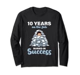 10 Years on the Job Buried in Success 10th Work Anniversary Long Sleeve T-Shirt