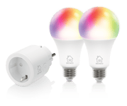 DELTACO SMART HOME, starter kit with two RGB bulbs and one plug