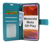 Crazy Horse Wallet Motorola Moto G9 Play (Turkos)