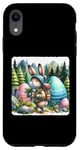 Coque pour iPhone XR Lapin de Pâques Adventurer Hikes Articles géants Sac à dos Randonnée