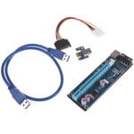 Ver006 Pci-e Riser Card Pcie 1x To 16x Extension Adapter Usb3.0 Onesize