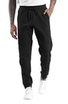 THE GYM PEOPLE Mens' Fleece Joggers Pants with Deep Pockets in Loose-fit Style, Fleece Lined Black, X-Large
